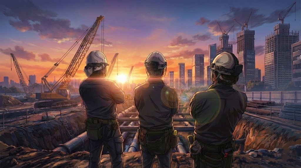 宮城・仙台の配管工事現場